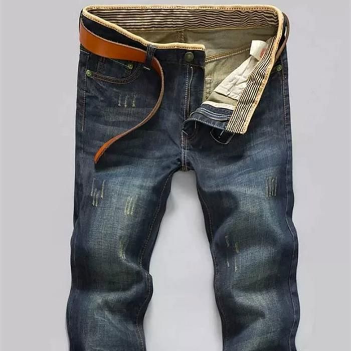 Pantalones vaqueros FUNMOON para hombre - Corte ajustado - Azul - Corte recto - Ajuste casual/urbano/para actividades al aire libre