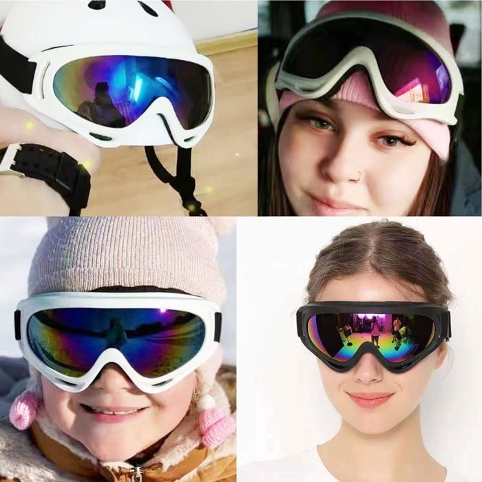Gafas de esquí - 1 par - Policarbonato - Antivaho UV400 - Esquí, snowboard, ciclismo - Unisex Negro