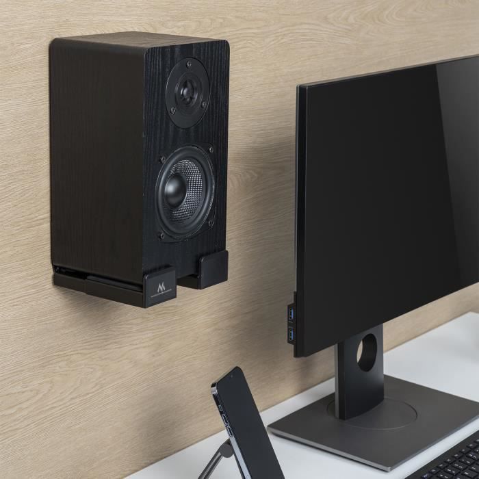 Soporte universal para barra de sonido Maclean MC-932, profundidad ajustable de 90 a 154 mm, soporta hasta 1,5 kg, 2 soportes.