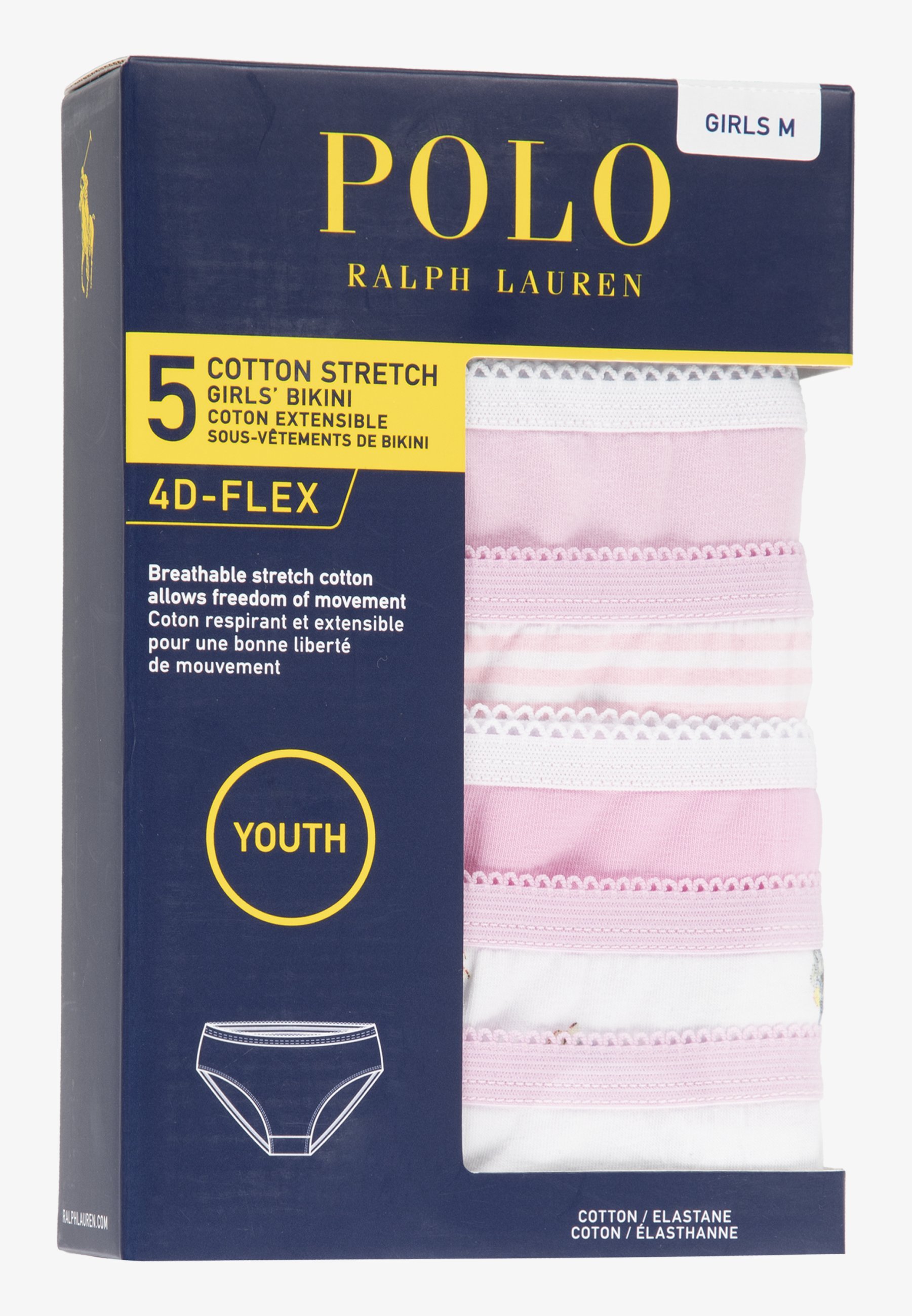 Lot de 5 slips bikini Polo Ralph Lauren - Douceur rose
