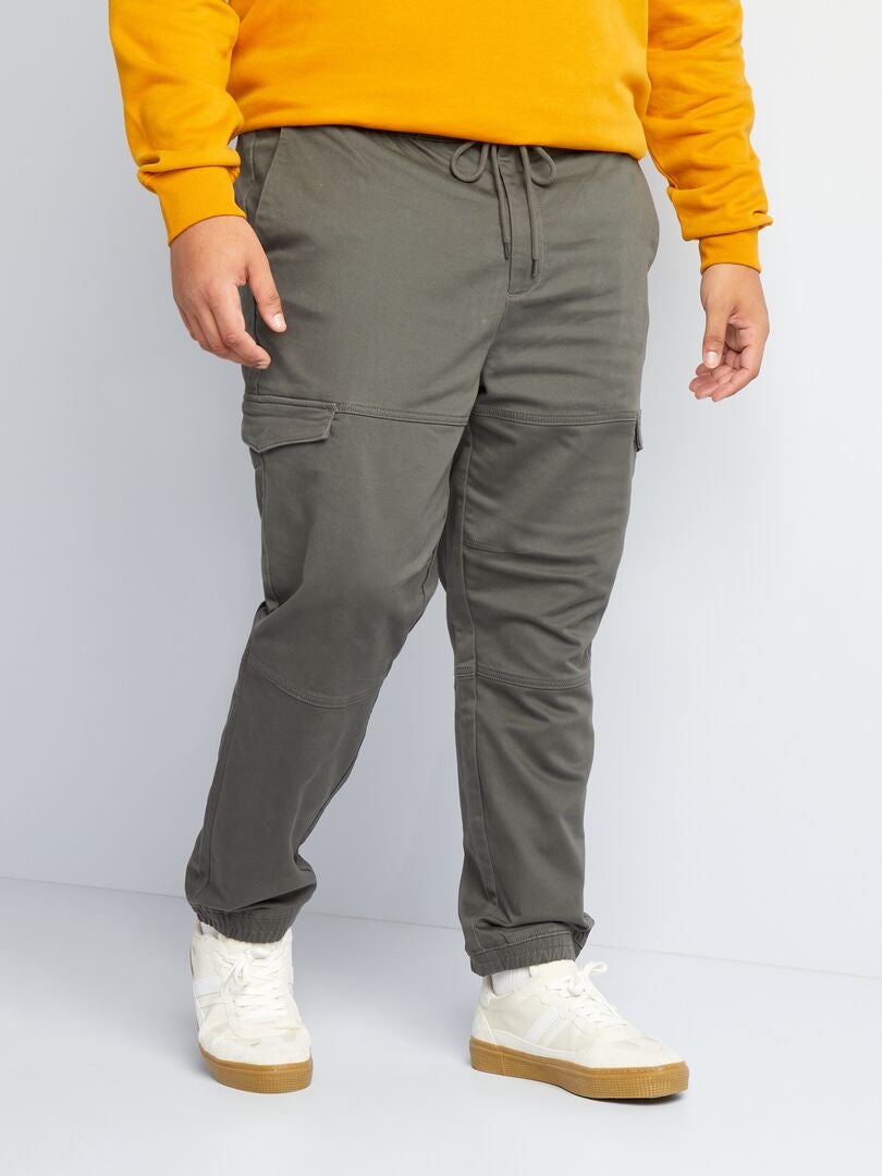 Calças chino com bolsos laterais - cáqui