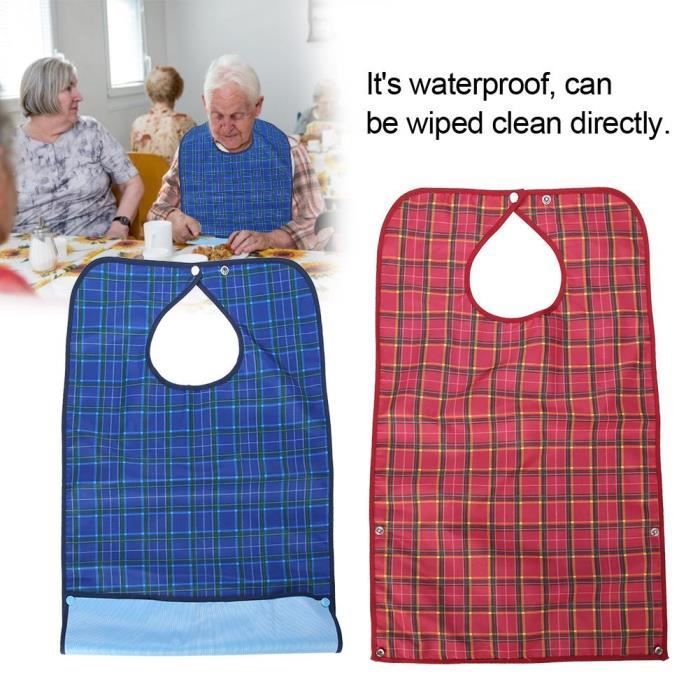 Baberos impermeables de doble capa para adultos, ideales para la hora de comer y como ropa protectora para personas mayores (2 unidades).