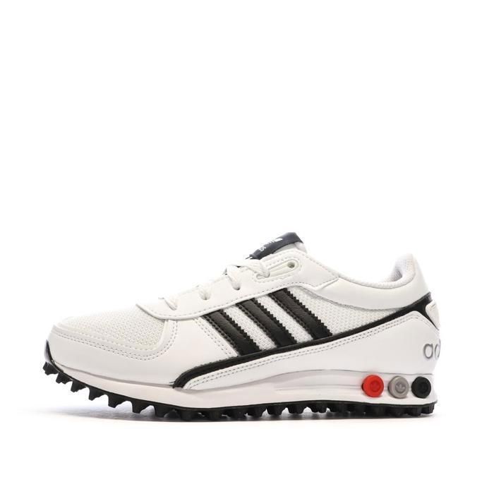 Baskets Blanches/Noires Garçon/Fille Adidas La Trainer