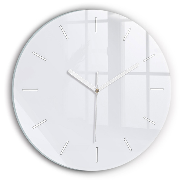 Zegar ze szkła ścienny Biały fi30