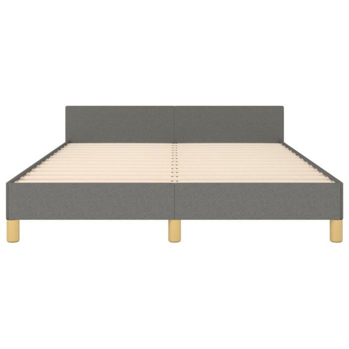 Estructura de cama vidaXL con cabecero, gris claro, 140x190 cm, tela