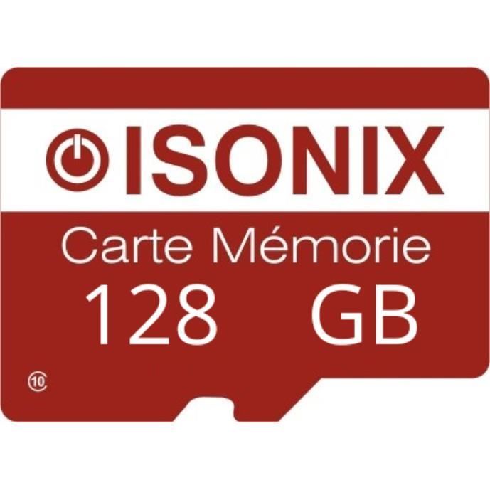 Carte Micro-SD 128 Go - ISONIX - SDXC/SDHC - Classe 10 - Compatible smartphones et caméras sport