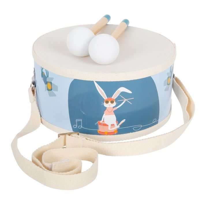 Instrument de musique pour enfants - SMALL FOOT COMPANY - Tambour Groovy Beats - Bleu - 3 à 8 ans - Bois