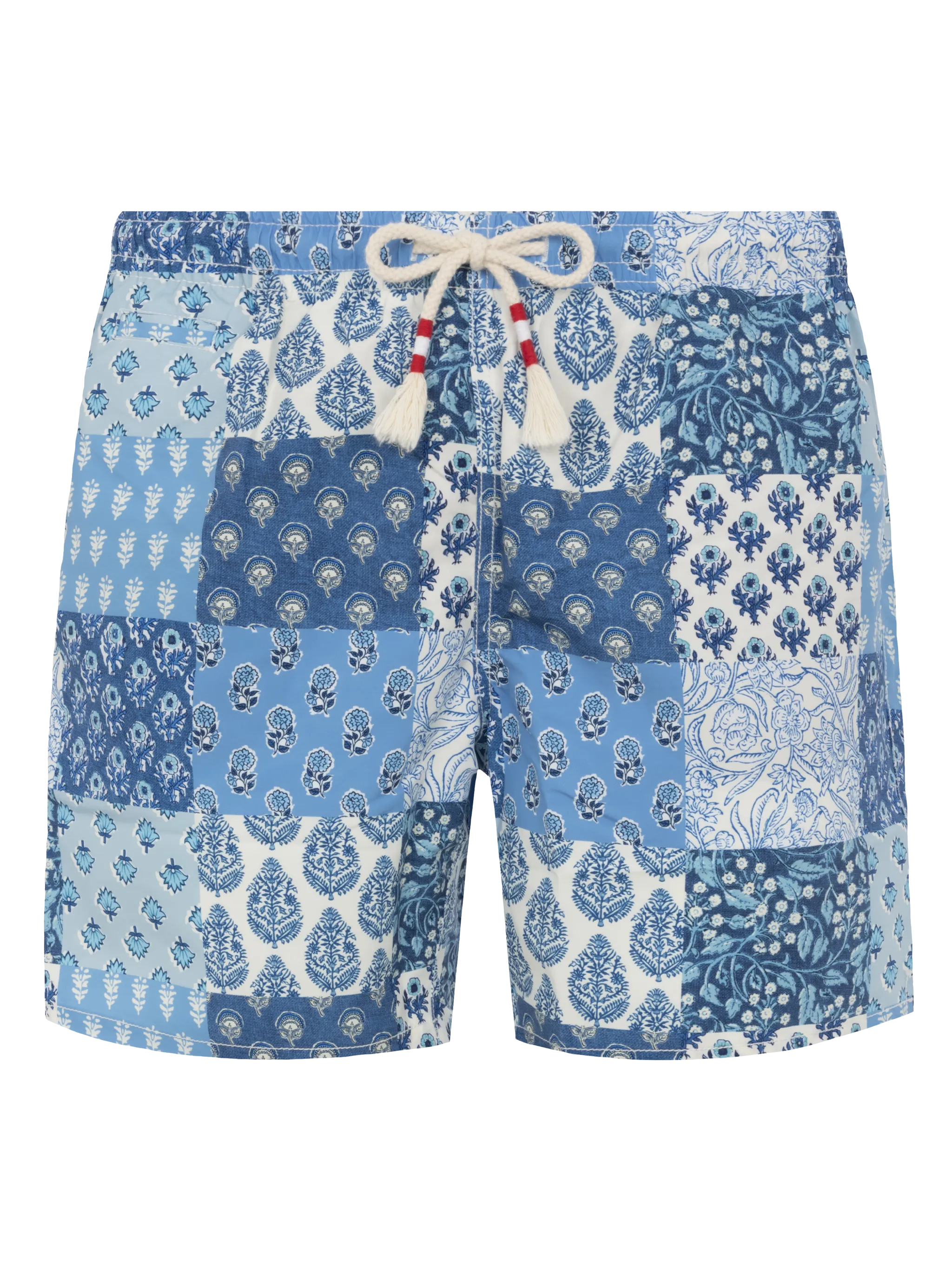 Costume mare lunghezza media Caprese con stampa fiori patch