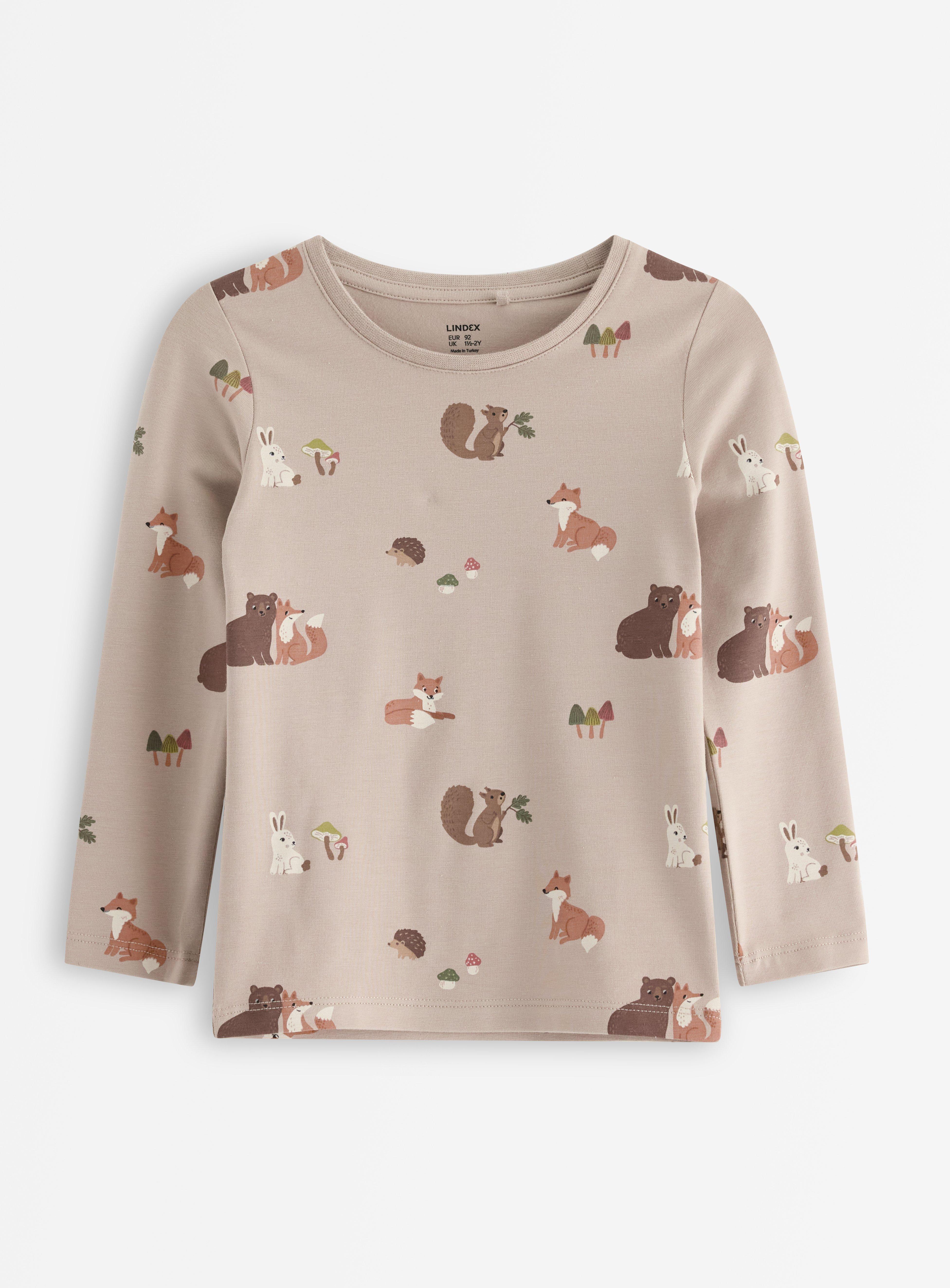 Top de manga larga color beige empolvado