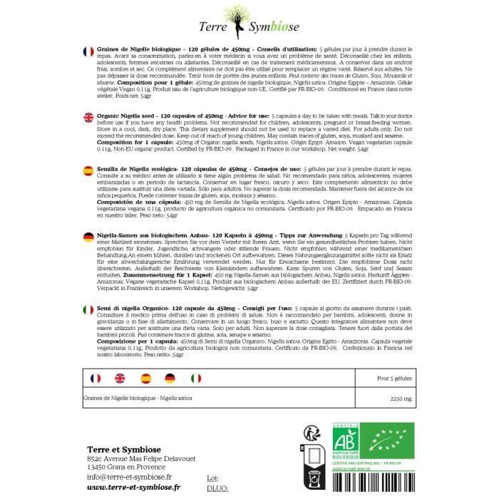 Bio-Schwarzkümmel – 120 Kapseln à 450 mg
