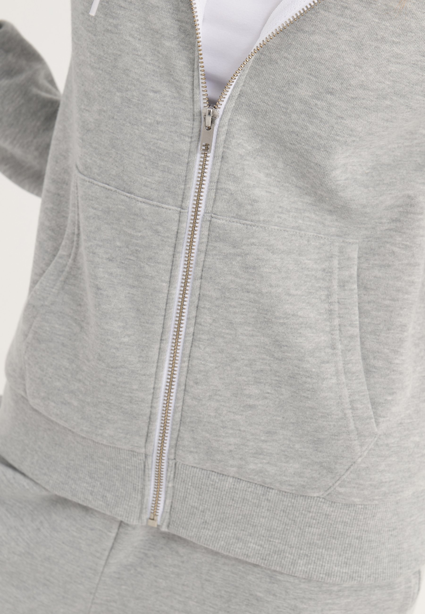 Even&Odd sweatshirt met rits - gemêleerd lichtgrijs
