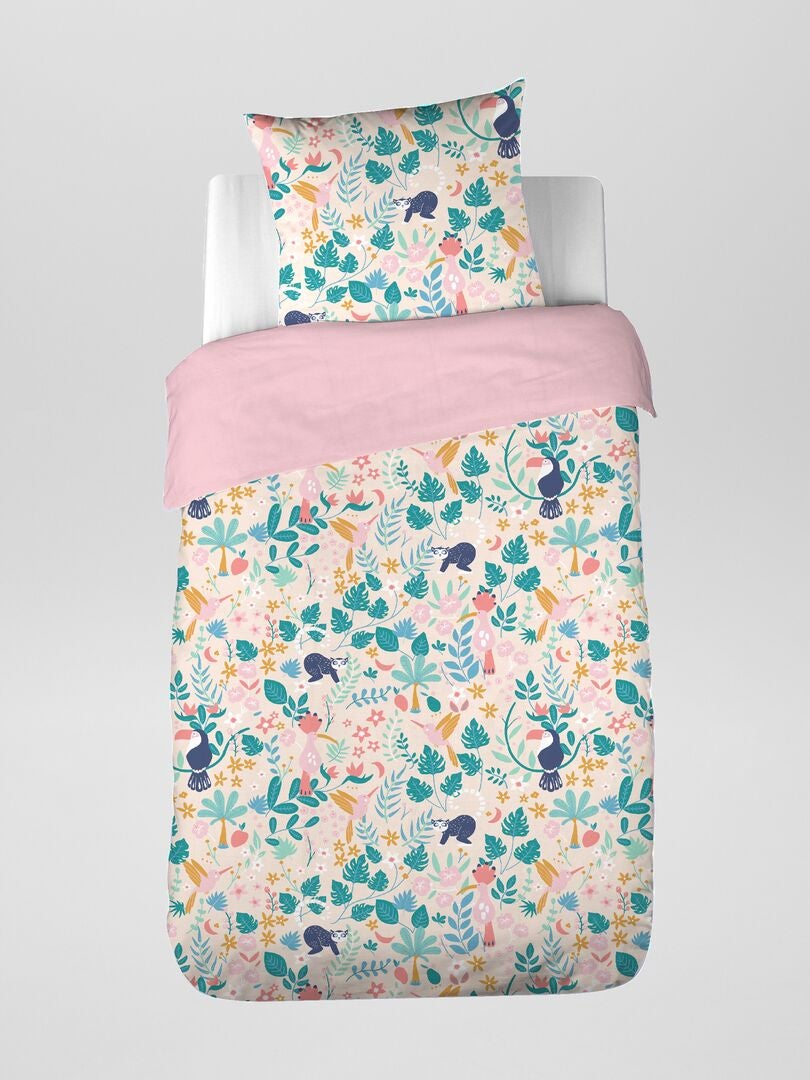 Conjunto de cama floral - solteiro - ROSA