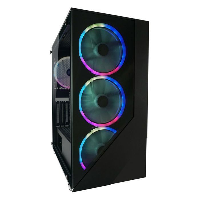 Case per PC da gaming - LC-POWER - Gaming 803B - 4 ventole ARGB - Vetro temperato - Compatibile con ATX - Pannello I/O moderno