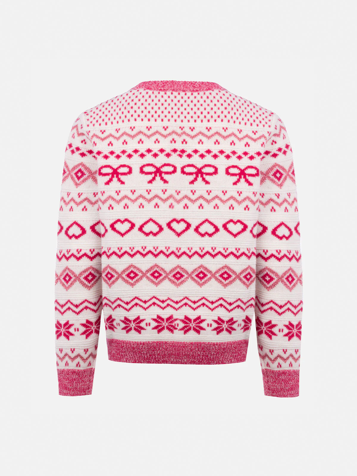 Maglione girocollo fair-isle da bambina Princess con logo in strass St