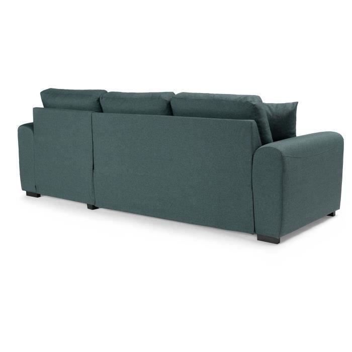 Canapé d'angle convertible réversible 4 places - Tissu Vert - L 244 x P 151 x H 90 - HAMILTON - Fabriqué en Ukraine