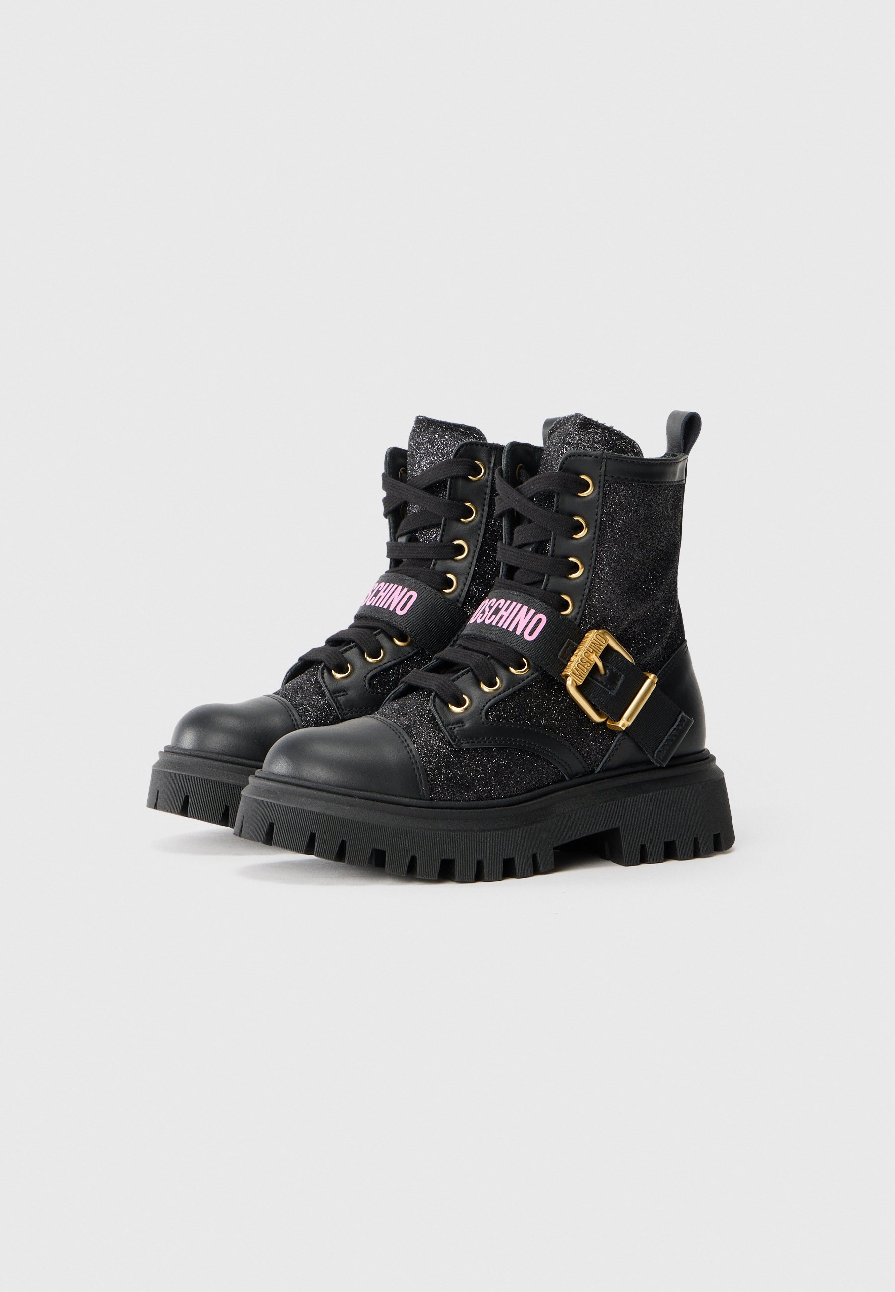MOSCHINO UNISEX - Suvarstomi aulinukai - juodi/rožiniai/auksinės spalvos