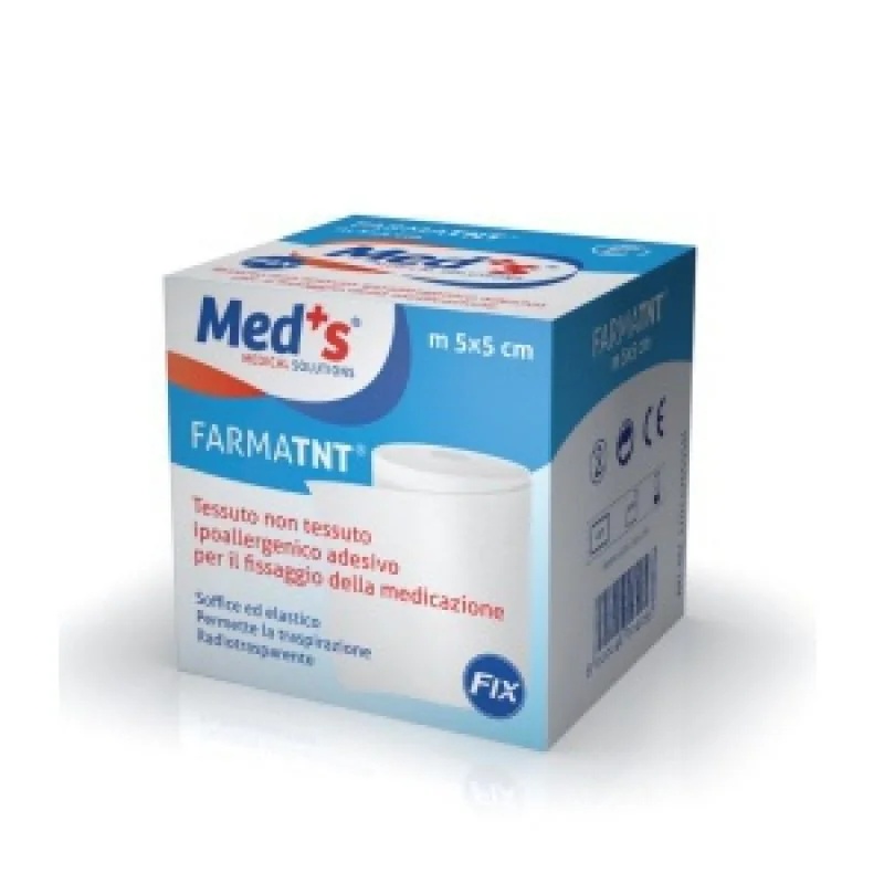 Parche TNT blanco de FARMAC-ZABBAN Med en bobina de 5 m x 5 cm.