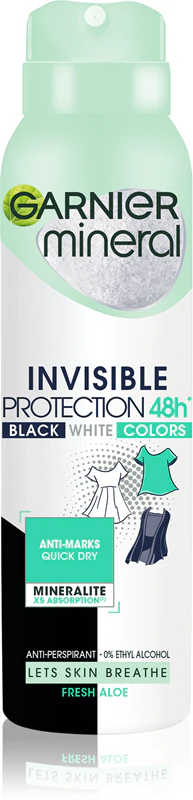Garnier Mineral Black White Color antitranspirante com spray