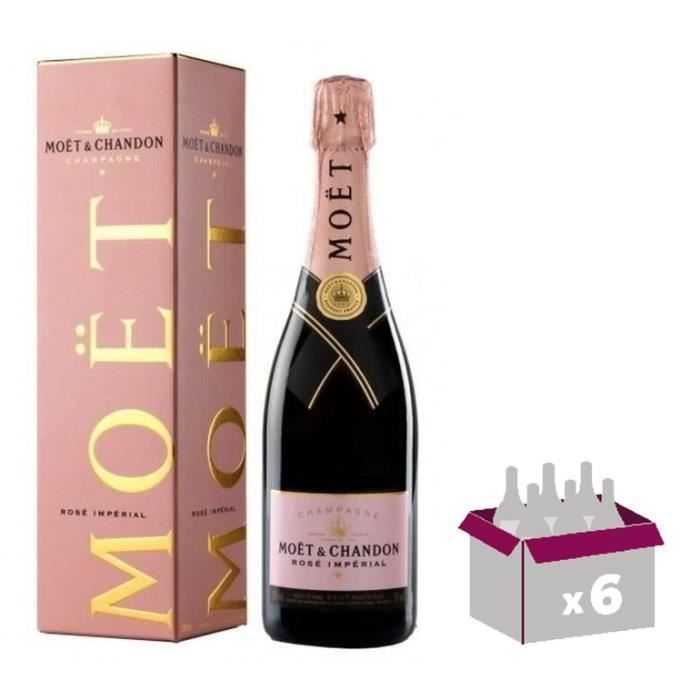 Champagne Moet & chandon rosé - 75 cl x6