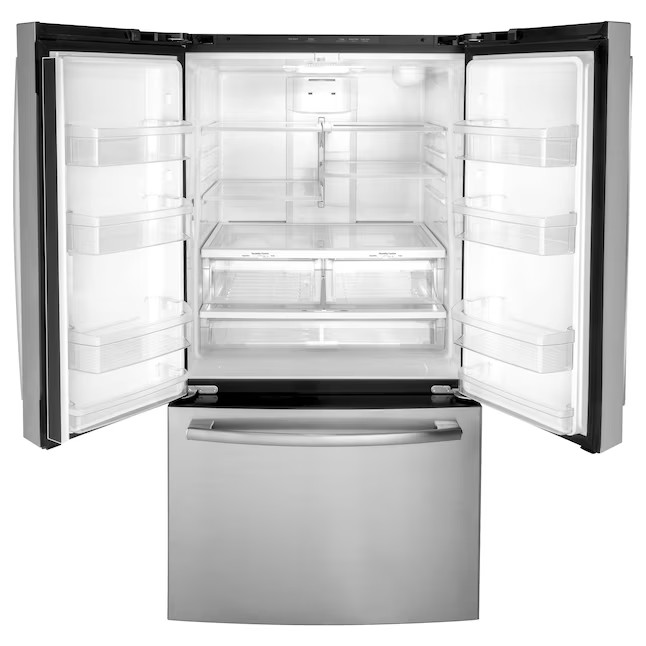 Réfrigérateur GE à portes françaises de 27 pi³ avec machine à glaçons (acier inoxydable anti-traces de doigts) ENERGY STAR