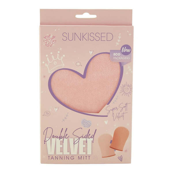 Oboustranná sametová opalovací rukavice Sunkissed - broskvová