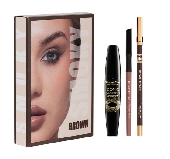 Pierre Rene Smoky Brown zestaw do makijażu kredka do oczu   konturówka   tusz do rzęs