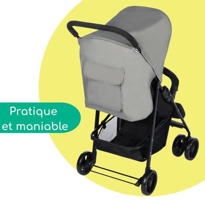 BEBECONFORT FOGGY Poussette canne compacte, légère , dès la naissance, jusqu'à 15 kg, position allongée, Tinted Gray