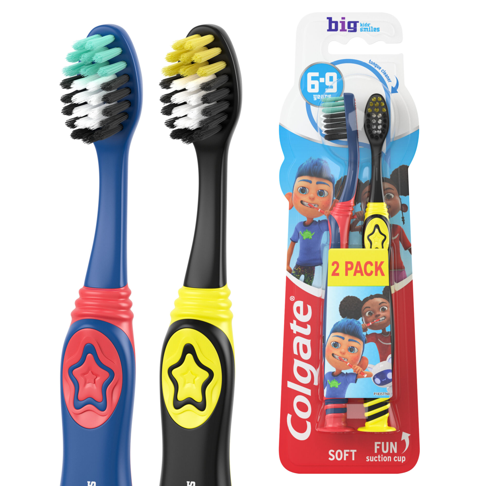 Colgate tannbørste for barn fra 6 år, myk, 2 stk.
