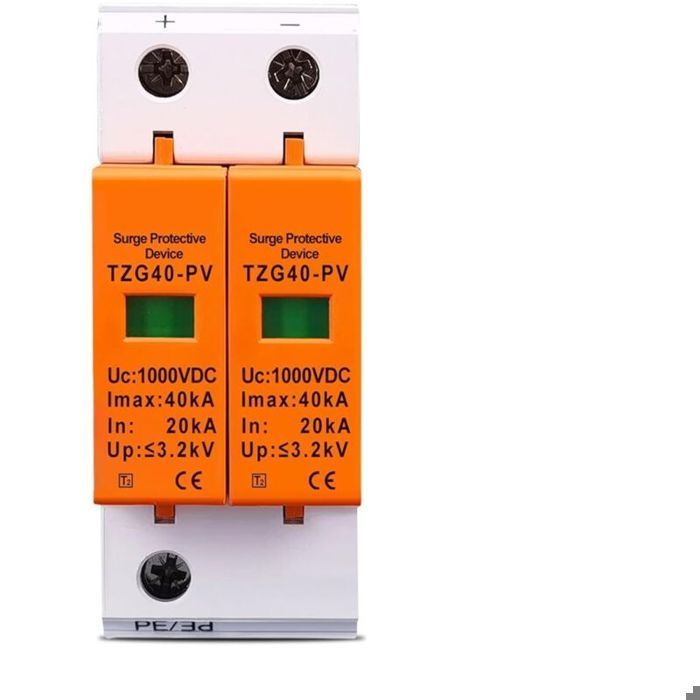 Protector contra sobretensiones doméstico - PZCC - DC SPD - 1000 V - 20 kA a 40 kA - 1 unidad - Protector contra sobretensiones de baja tensión - 10x10x10 cm
