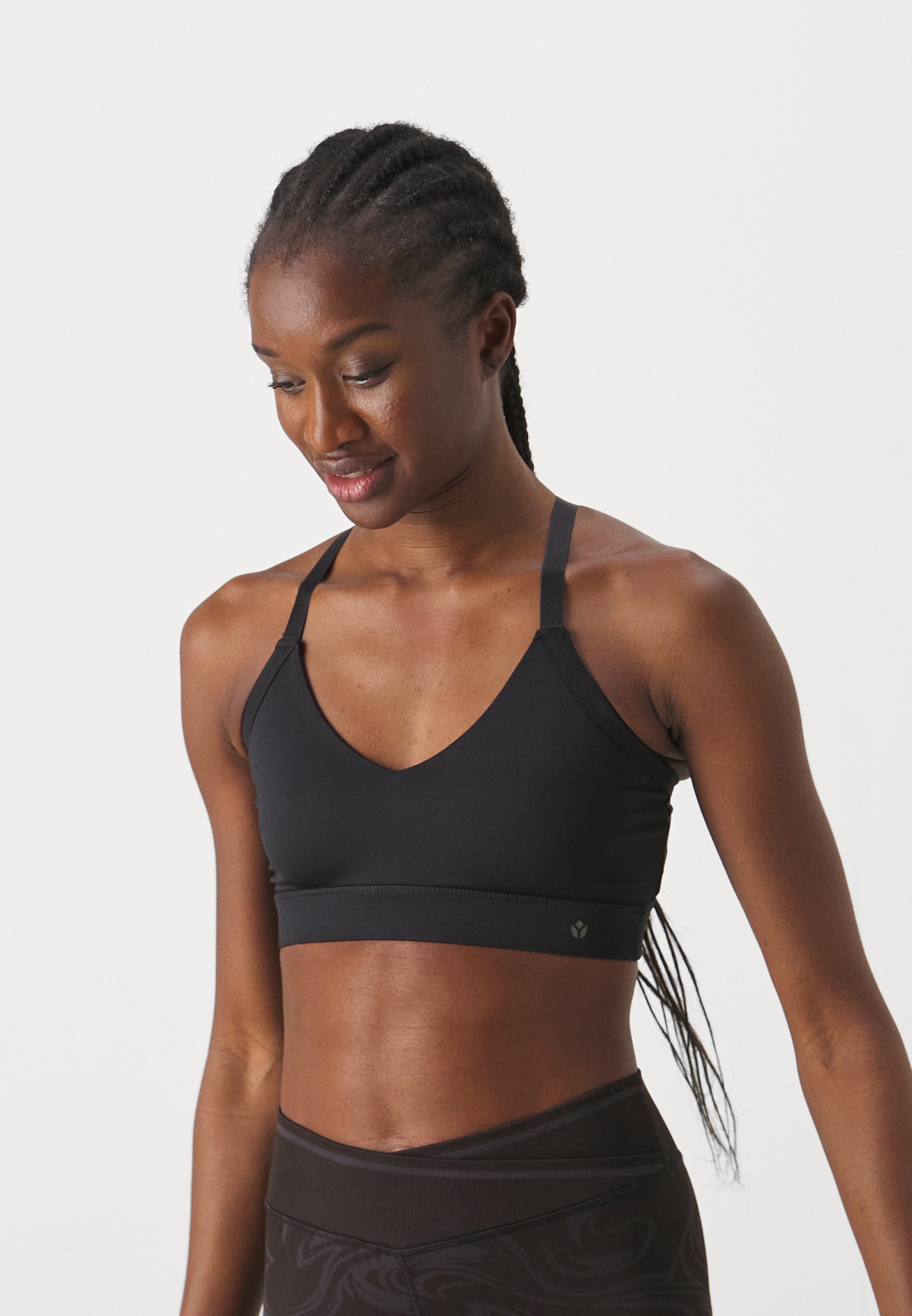 Soutien-gorge de sport Even&Odd Active ESSENTIAL (lot de 2) à maintien moyen et dos croisé ajustable - Noir/bleu foncé
