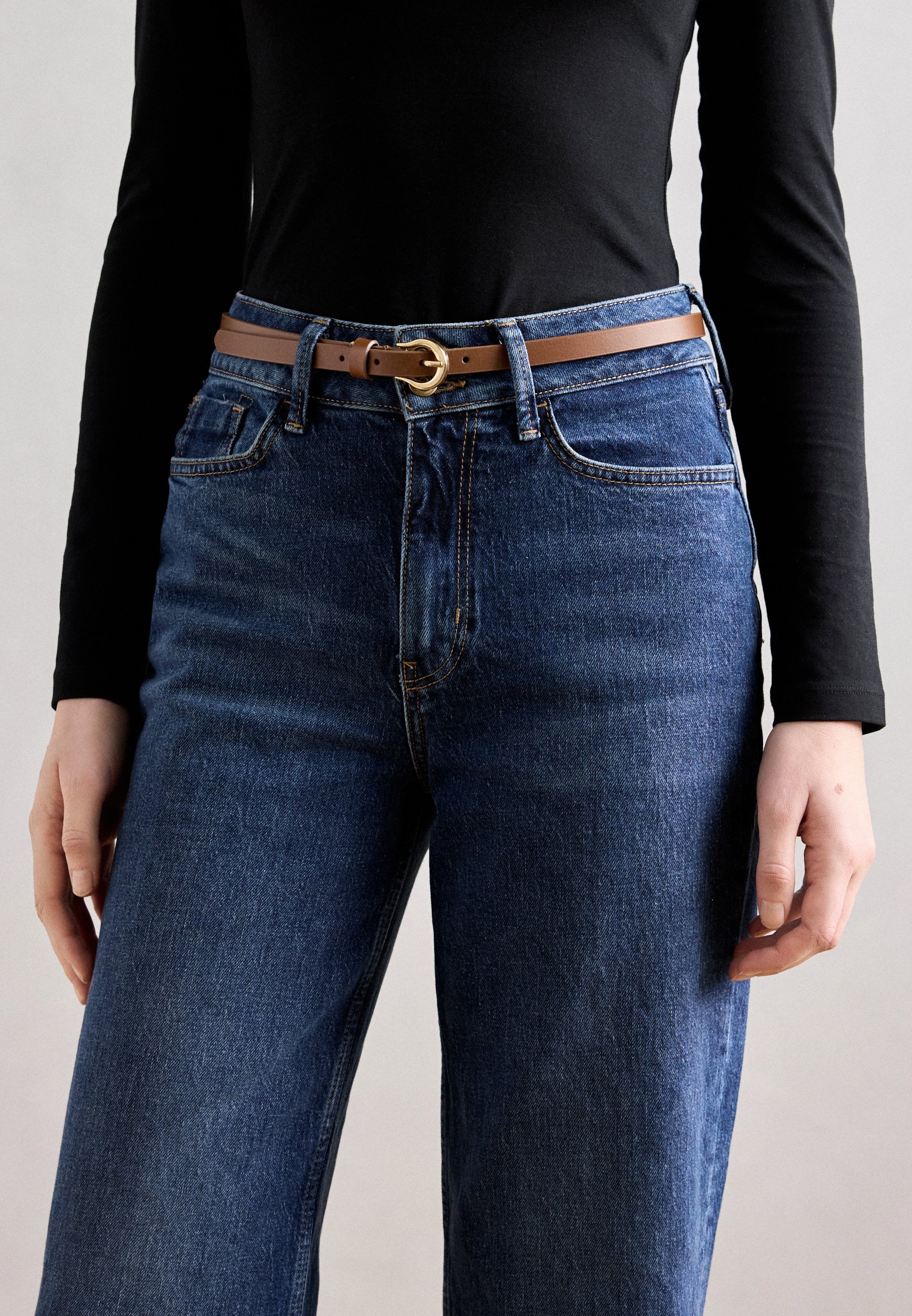 Anna Field LEATHER LOT DE 2 - Ceinture - noir/cognac