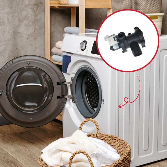Pompe de vidange - Hanning - DP020-018 - 25W - Pour lave-linge Fagor - Filtre peluches