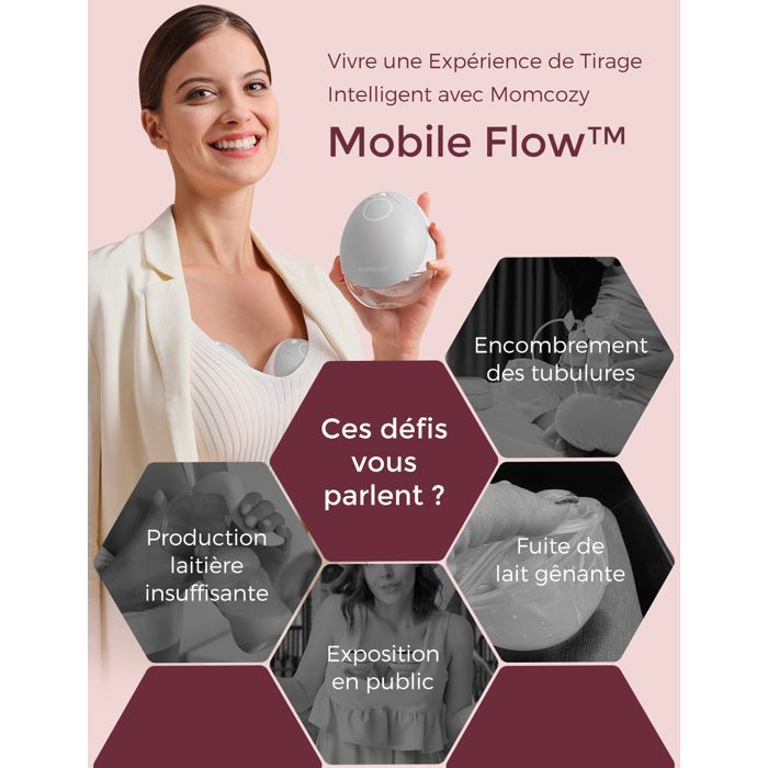 Momcozy Mobile Flow Hands-Free Breast Pump, Electric Breast Pump M9 24 mm
