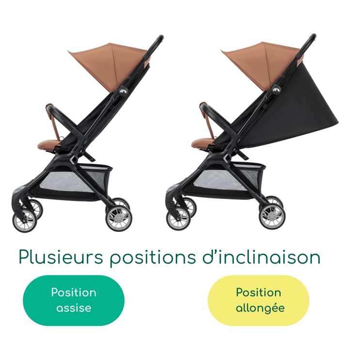 Passeggino da cabina BEBECONFORT Zephir, 1ª età, ultra compatto, facile da piegare, dalla nascita fino a 4 anni (max. 22 kg), rame minerale