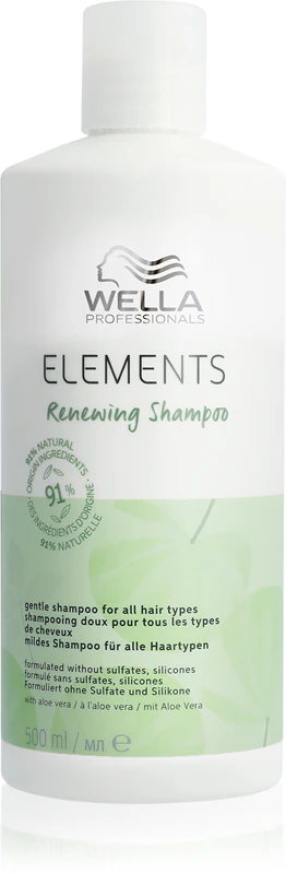 Shampoo Wella Professionals Elements Renewing Hair Repair para todos os tipos de cabelo.