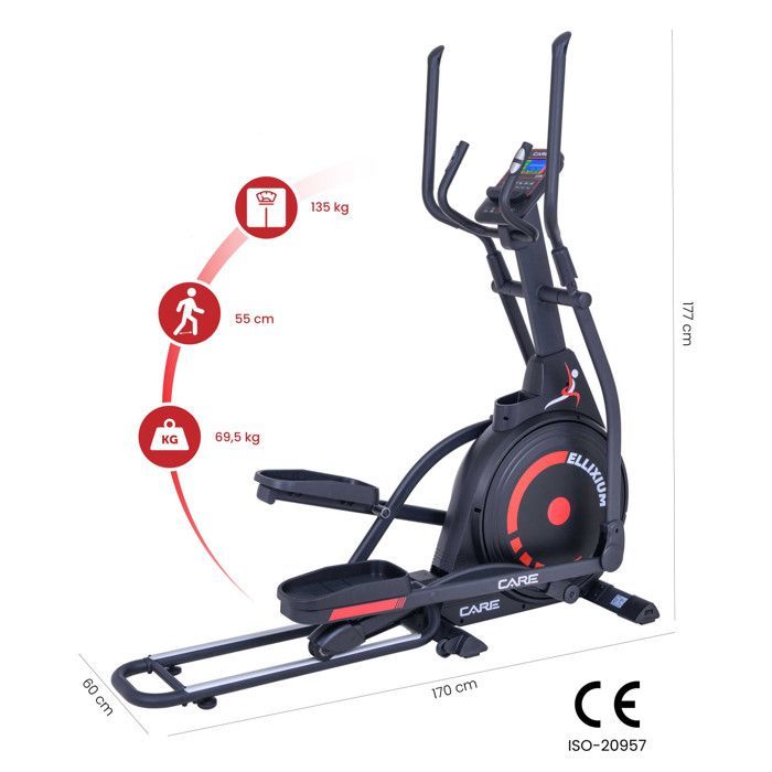 Vélo elliptique ELLIXIUM FD - CARE - pliable et connecté