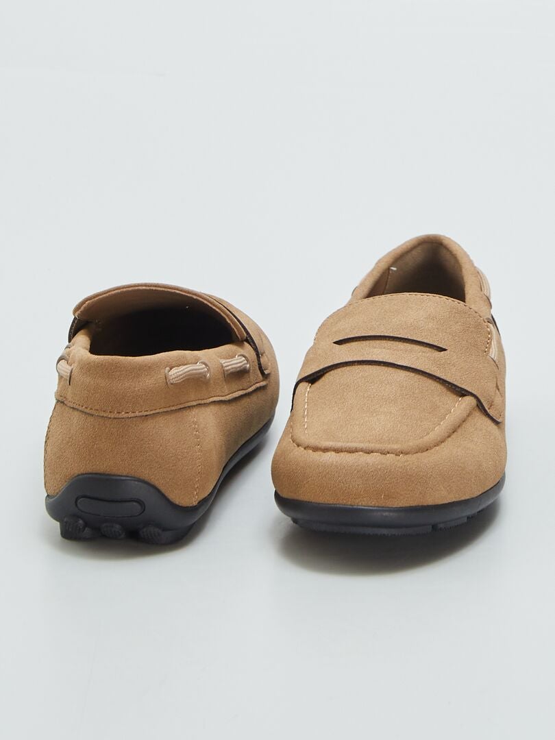 Mocassins de camurça sintética - BEGE