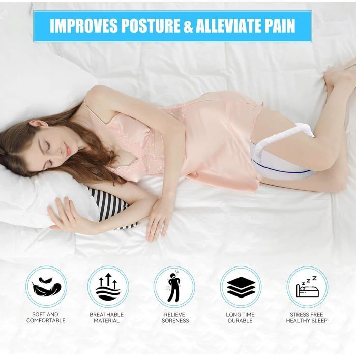 Cojín elevador de piernas de espuma viscoelástica, funda extraíble y lavable, almohada para dormir.