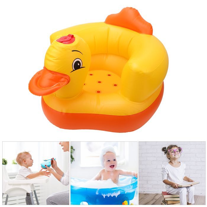 SALALIS - Canard jaune gonflable bébé chaise canapé bain tabouret sécurité siège arrière 60KG capacité portante fond ovale