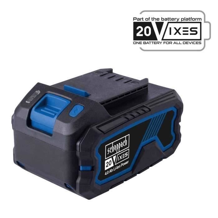 Set di attrezzi da giardino a batteria Scheppach 20V IXES C-PHTS410-X - Telescopico - + Batteria da 4Ah + Caricabatterie