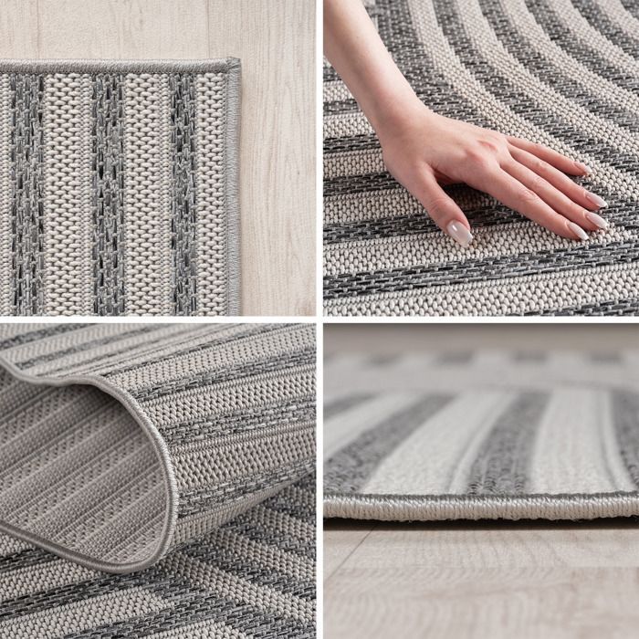 SIMPEX Tapis d'extérieur Gris 160x230 cm, cuisine, modern design bohème