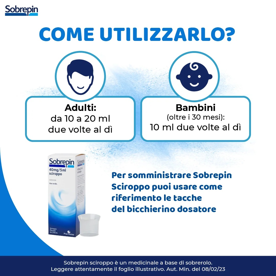 SOBREPIN Sirop contre la toux mucolytique Sobrepin 40 mg/5 ml Toux
