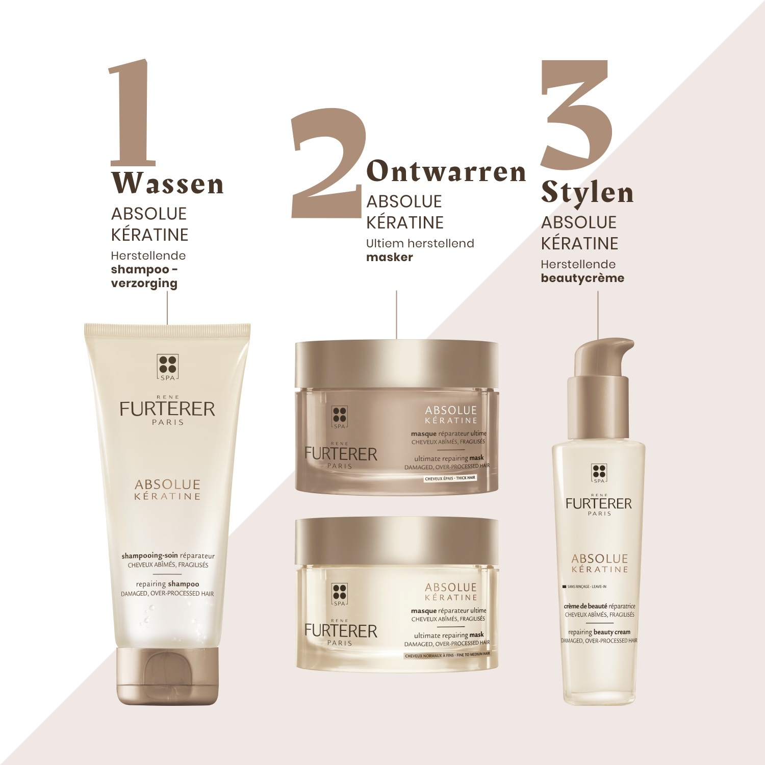 René Furterer plaukų šampūnas Absolue Kératine atstatantis šampūnas - 200 ml