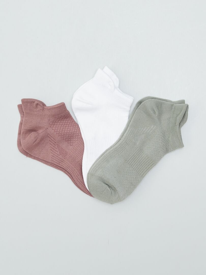 Conjunto de 3 pares de meias curtas - ROSA
