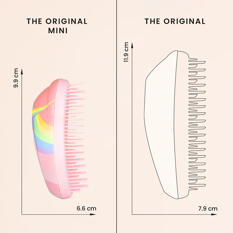 Escova de cabelo Tangle Teezer Mini Original com estampa de unicórnio arco-íris