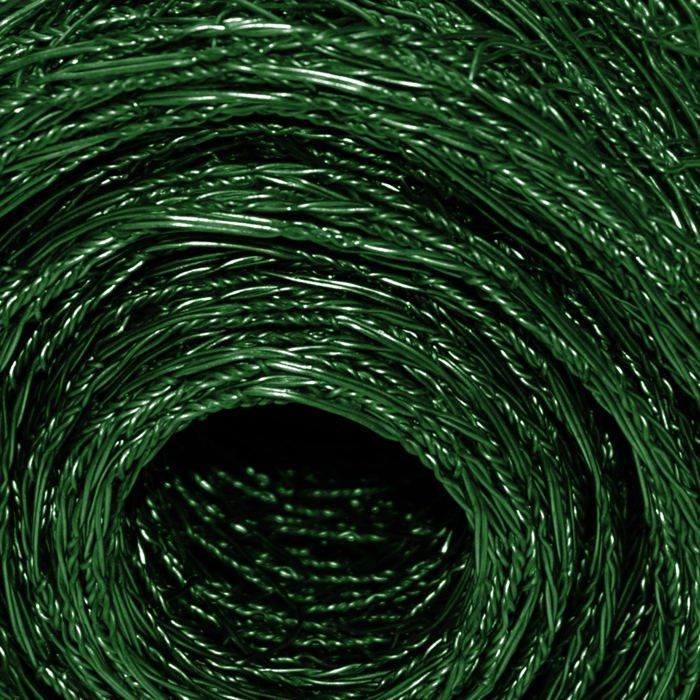 Rete metallica a tripla torsione, verde, maglia esagonale, dimensione maglia 13 mm, 100 cm x 25 m