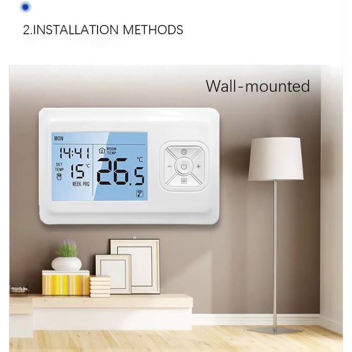 Thermostat Connecté - Ulisem - WiFi - Programmable - Compatible Alexa et Google Home