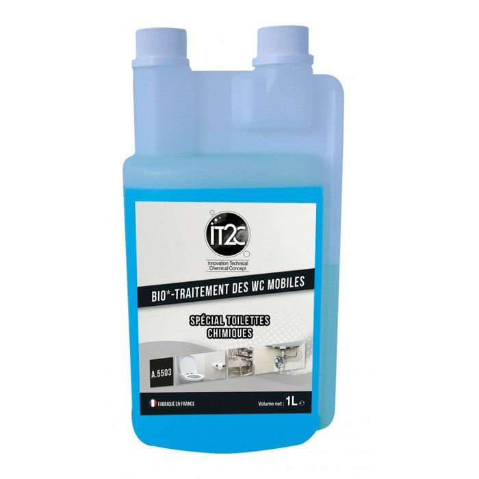 Limpiador biológico para inodoros químicos, IT2C, botella dosificadora de 1 litro