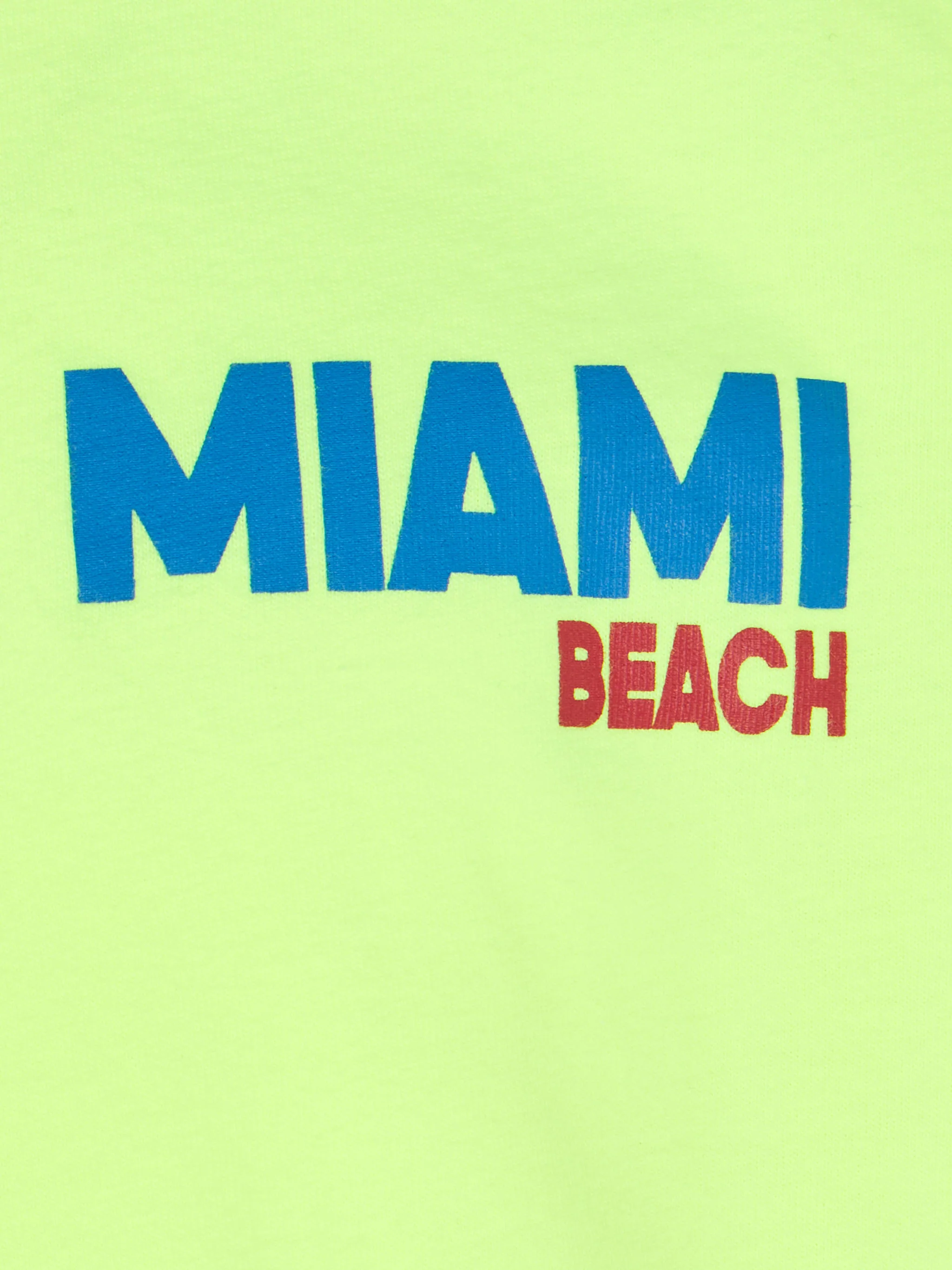 Kinder-T-Shirt aus Baumwolle mit Postkartenmotiv von Miami Beach