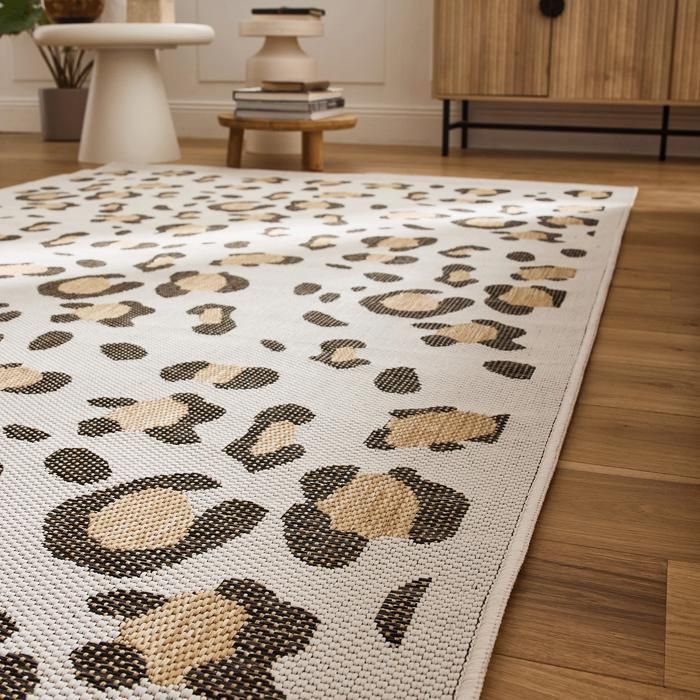 Tapis d'extérieur - NAZAR RUGS - SAVANNA - Léopard - Crème - 120x160 cm